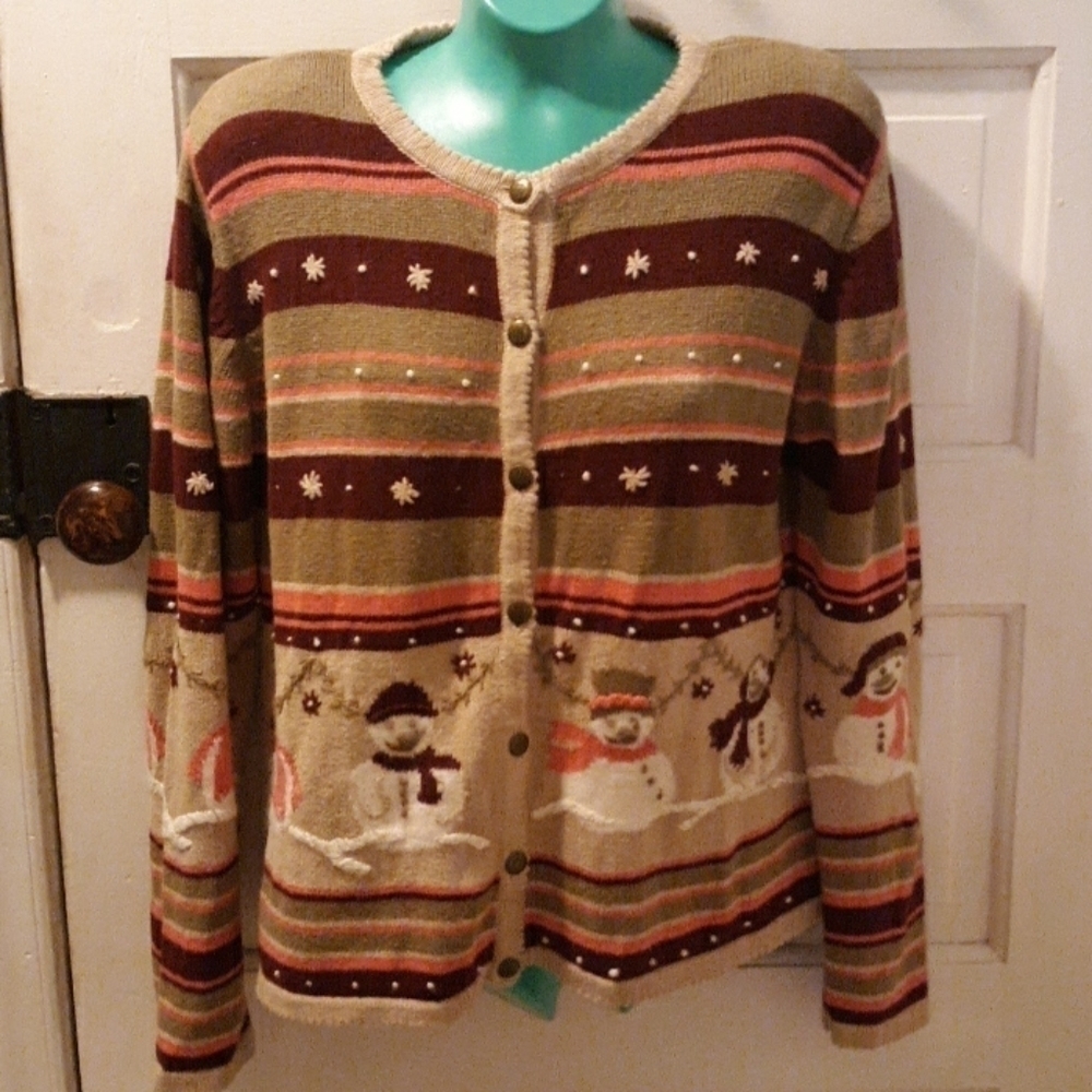 Christopher & Banks hand embroidered ugly sweater